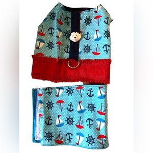 Super Cute Nautical Dog Vest with Matching Wee Wee Band